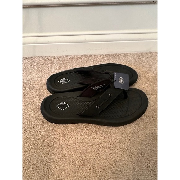 New men's St. John's Bay Boat black beach summer Flip Flops size 11/12 large $40 - Picture 1 of 7